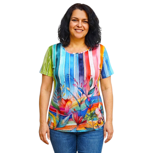 Модел АНЕЛИЯ  къс ръкав, десен 