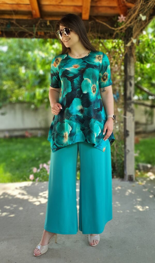 Пола-панталон в цвят мента - Image 6