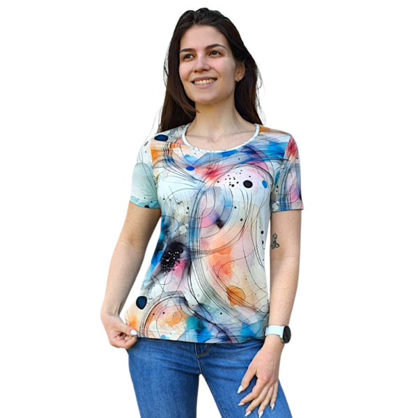 Модел АНЕЛИЯ  къс ръкав, десен 