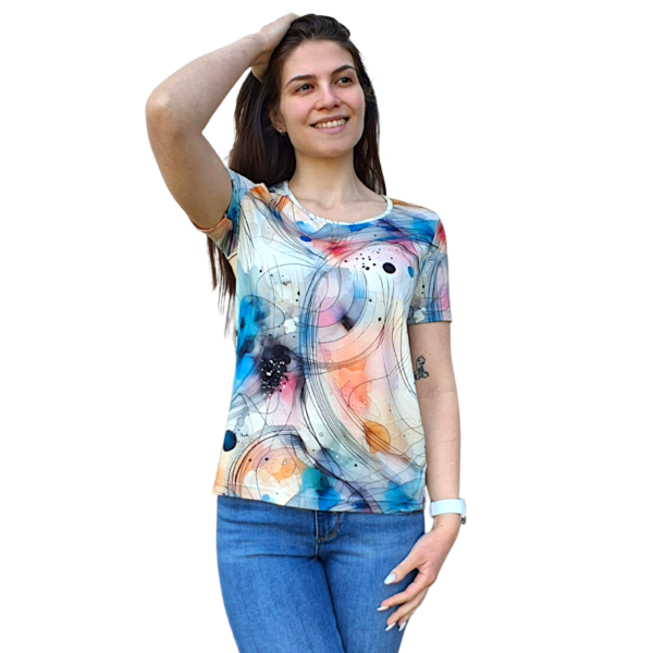 Модел АНЕЛИЯ  къс ръкав, десен 