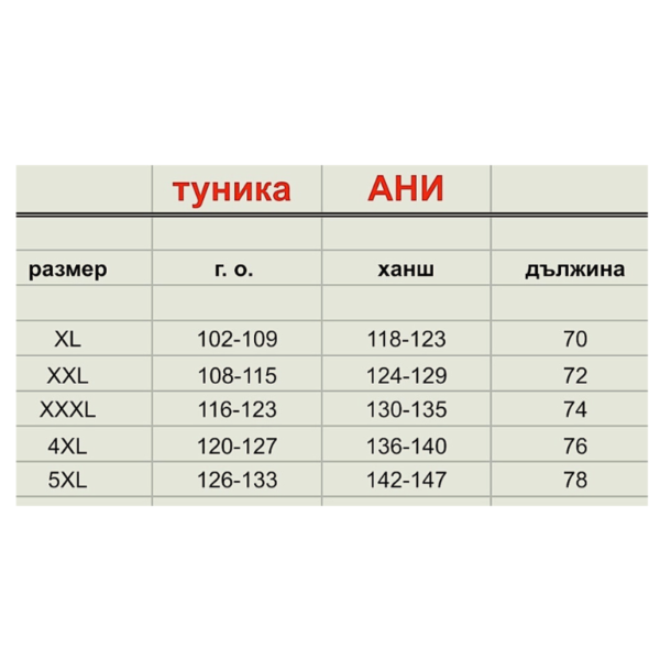 Туника АНИ стилен принт на червени, сини и жълти клонки код - 8034 - Image 3