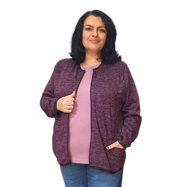 Елегантна Жилетка Модел Неда, цвят ТЪМНО ЛИЛАВО, код - 8296