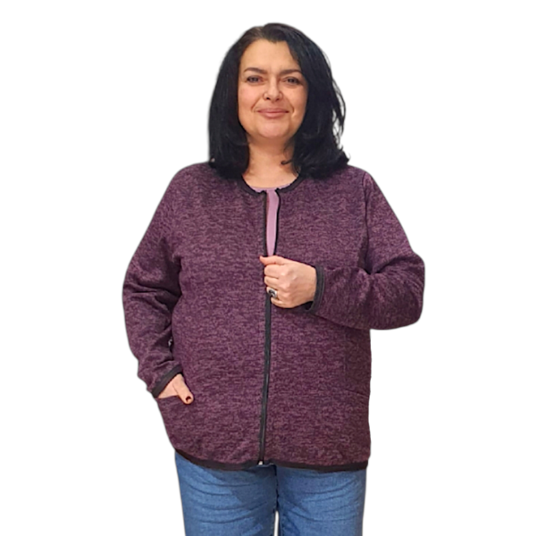 Елегантна Жилетка Модел Неда, цвят ТЪМНО ЛИЛАВО, код - 8296