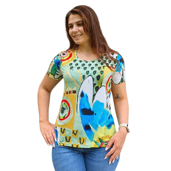 Модел АНЕЛИЯ  къс ръкав, десен 