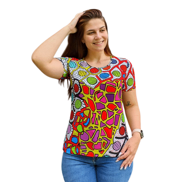 Модел АНЕЛИЯ  къс ръкав, десен 