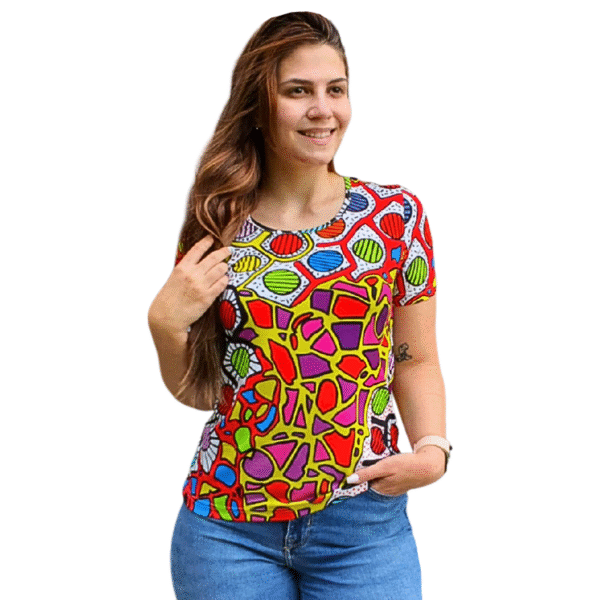 Модел АНЕЛИЯ  къс ръкав, десен 