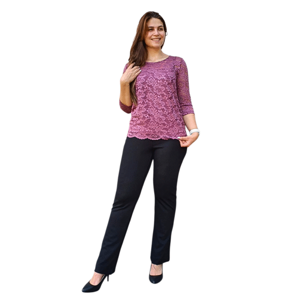 Елегантен панталон от пунто Милано - ЧЕРЕН