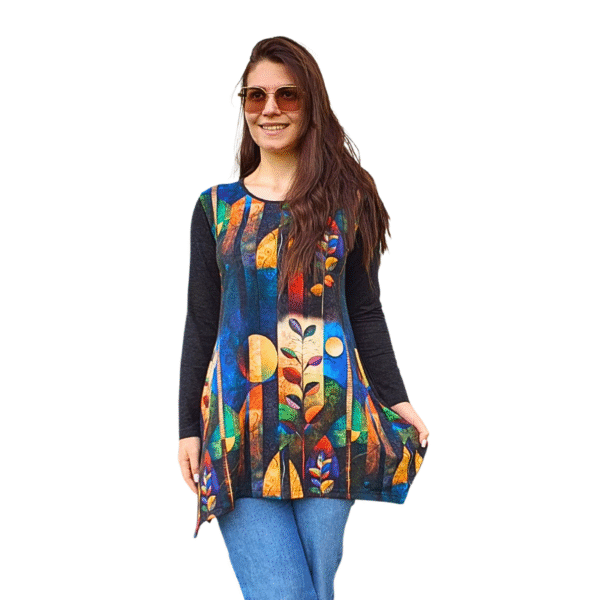 Асиметрична туника модел МИЛЕНА ангора, десен 