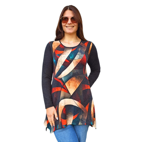 Асиметрична туника модел МИЛЕНА ангора, десен 