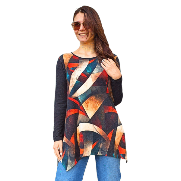 Асиметрична туника модел МИЛЕНА ангора, десен 