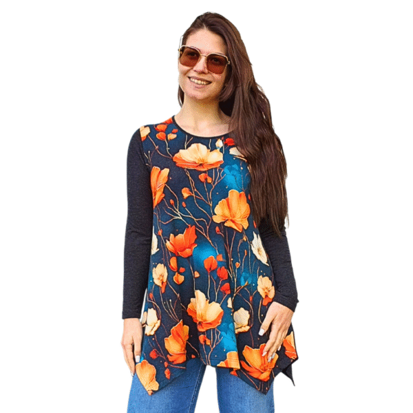 Асиметрична туника модел МИЛЕНА ангора, десен 