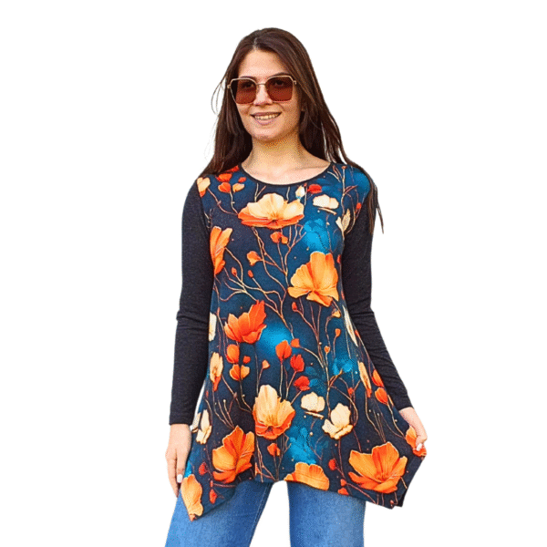 Асиметрична туника модел МИЛЕНА ангора, десен 