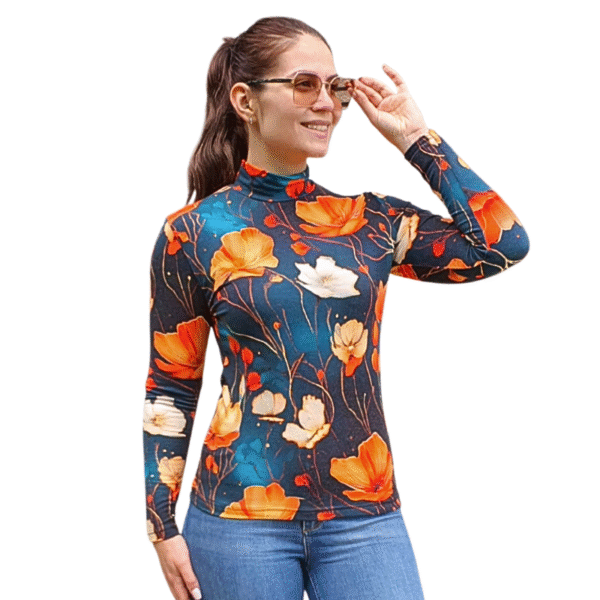 Вталено полу поло АНГОРА, десен НОЩНА ГРАДИНА - код 8263