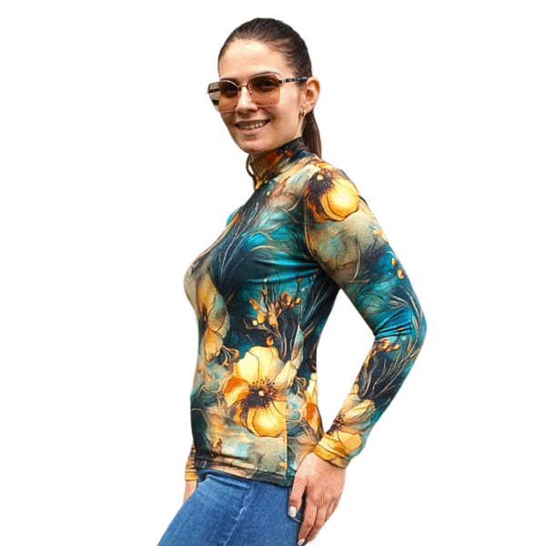 Вталено полу поло АНГОРА, десен ЦВЕТОВЕ КЕХЛИБАР - код 8262