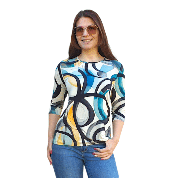 Блуза АНЕЛИЯ с 3/4 ръкав десен 