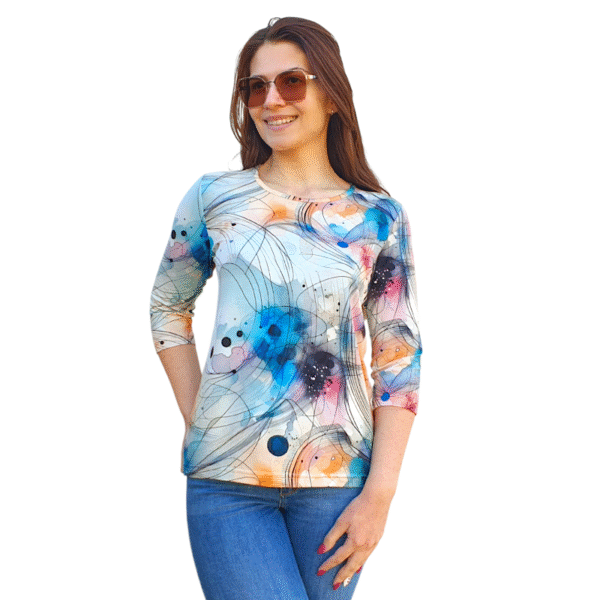 Блуза АНЕЛИЯ с 3/4 ръкав десен 