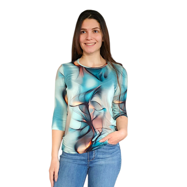 Блуза АНЕЛИЯ с 3/4 ръкав десен 