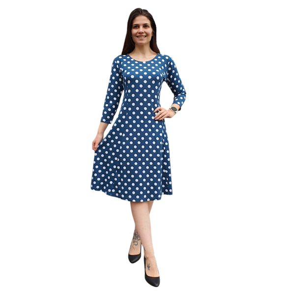 Рокля с 7/8 ръкав, до коляното, модел 