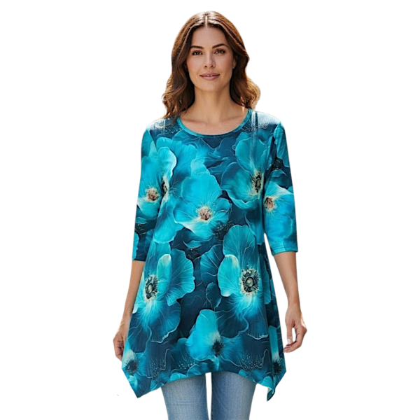 Асиметрична туника модел МИЛЕНА с 3/4 ръкав 