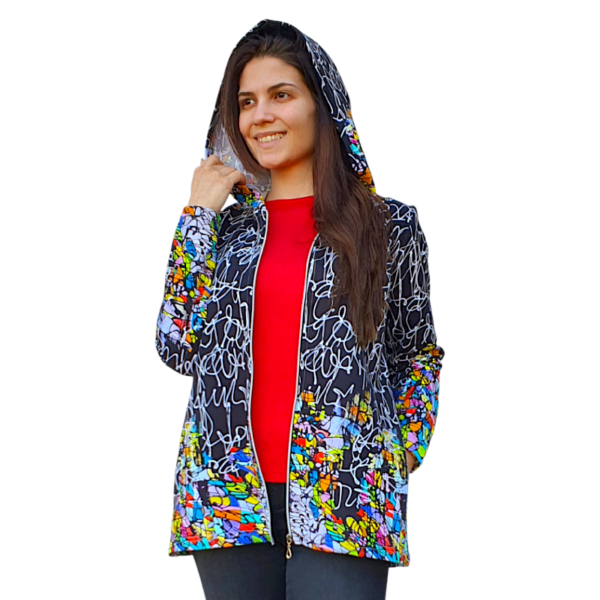 Суитчър с цип и качулка десен ДРАСКУЛКИ - 8326