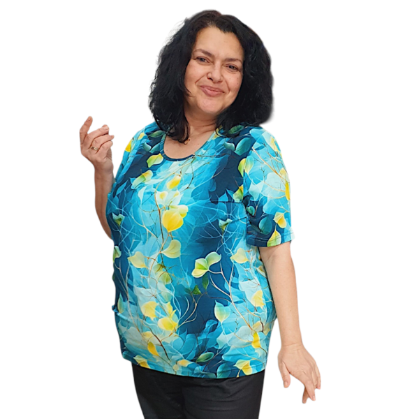 Модел АНЕЛИЯ  къс ръкав, десен 