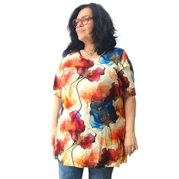 Туника АНИ, къс ръкав, десен 