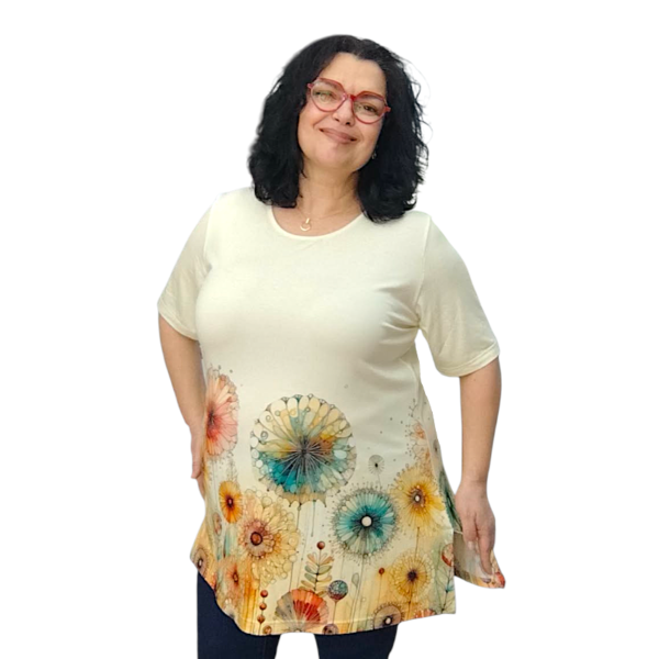 Туника АНИ, къс ръкав, десен 