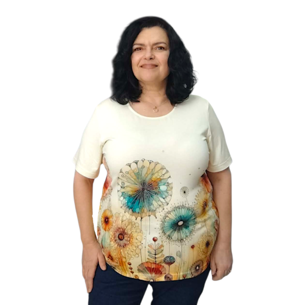 Модел АНЕЛИЯ  къс ръкав, десен 