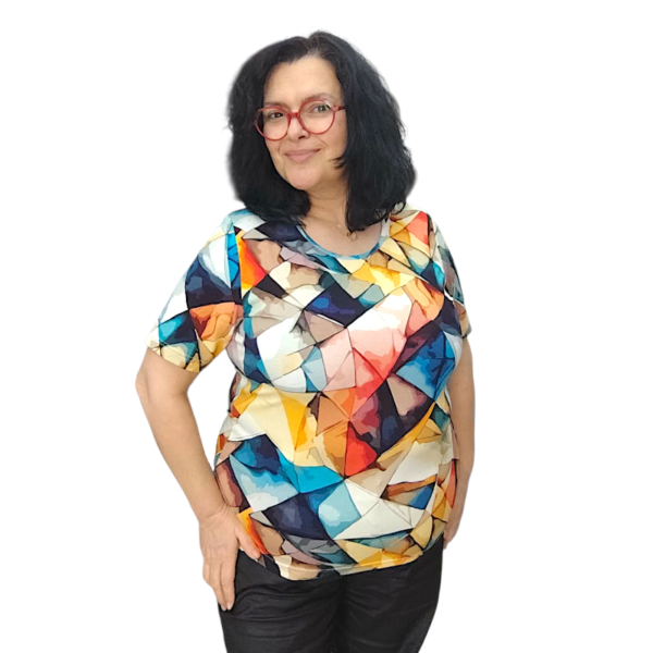 Модел АНЕЛИЯ  къс ръкав, десен 