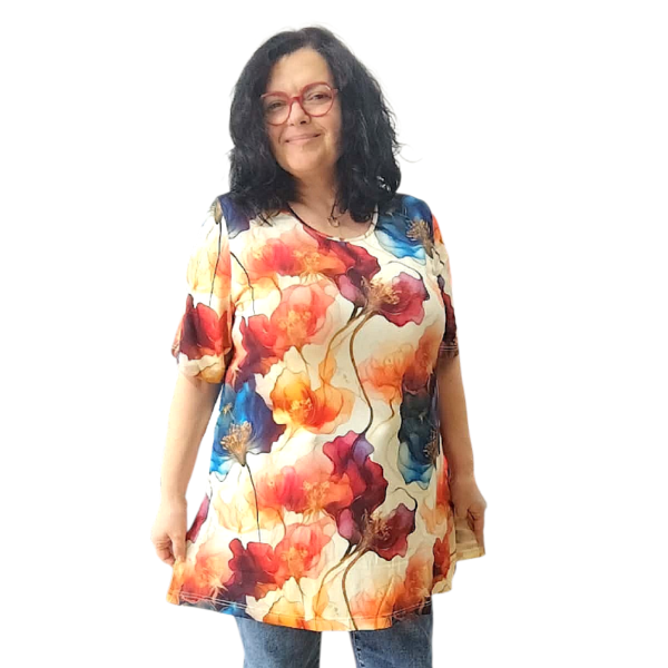 Туника АНИ, къс ръкав, десен 