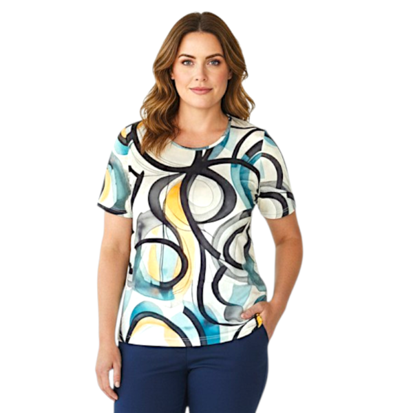 Модел АНЕЛИЯ  къс ръкав, десен 