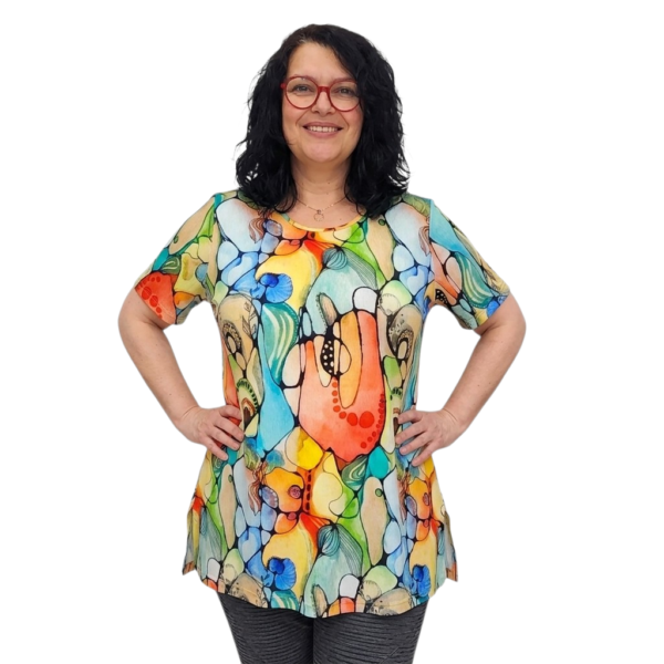 Туника АНИ, къс ръкав, десен 