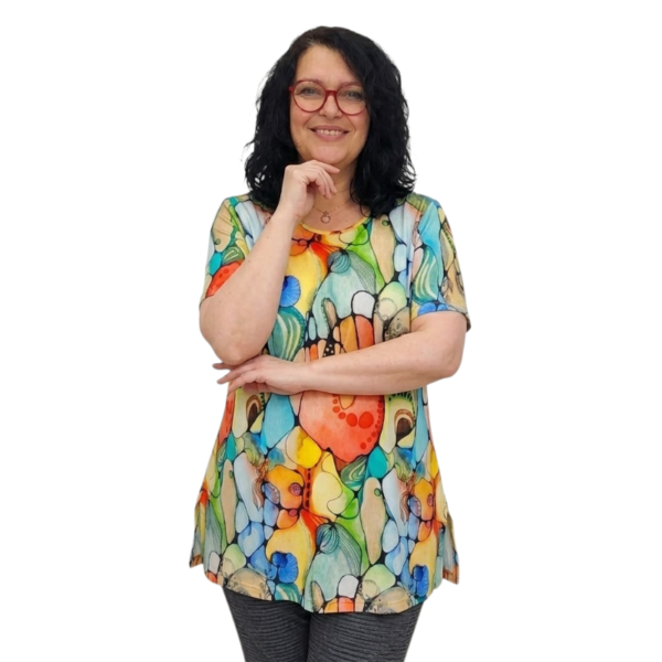 Туника АНИ, къс ръкав, десен 