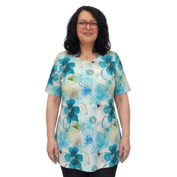 Туника АНИ, къс ръкав, десен 