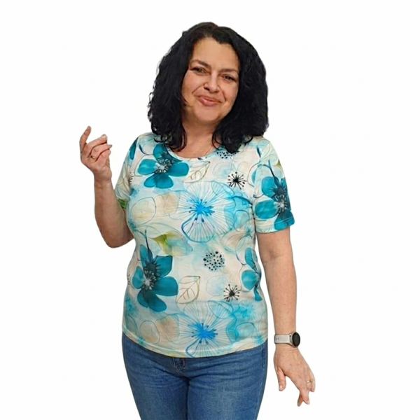 Модел АНЕЛИЯ  къс ръкав, десен 