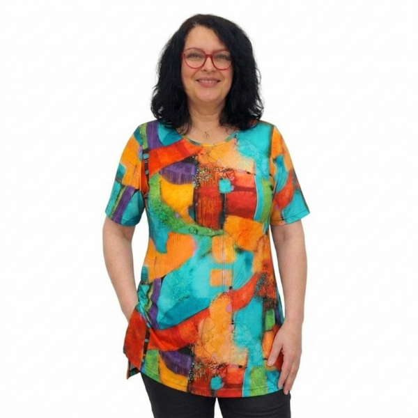 Туника АНИ, къс ръкав, десен 