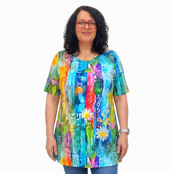 Туника АНИ, къс ръкав, десен 