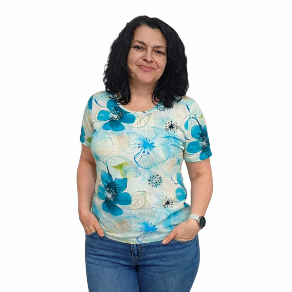 Модел АНЕЛИЯ  къс ръкав, десен 